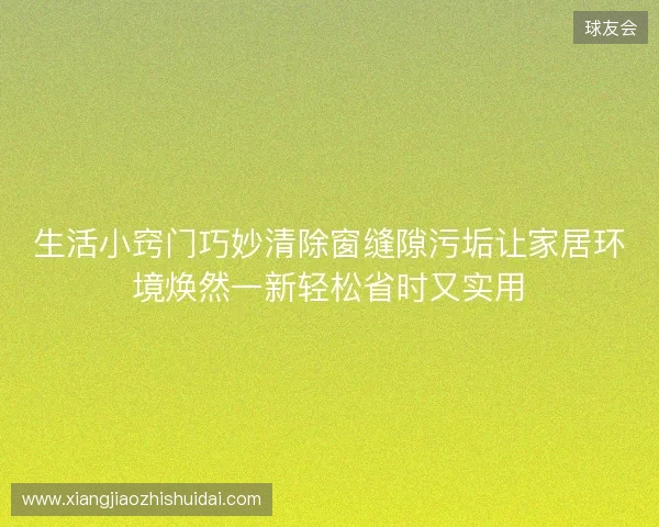 生活小窍门巧妙清除窗缝隙污垢让家居环境焕然一新轻松省时又实用
