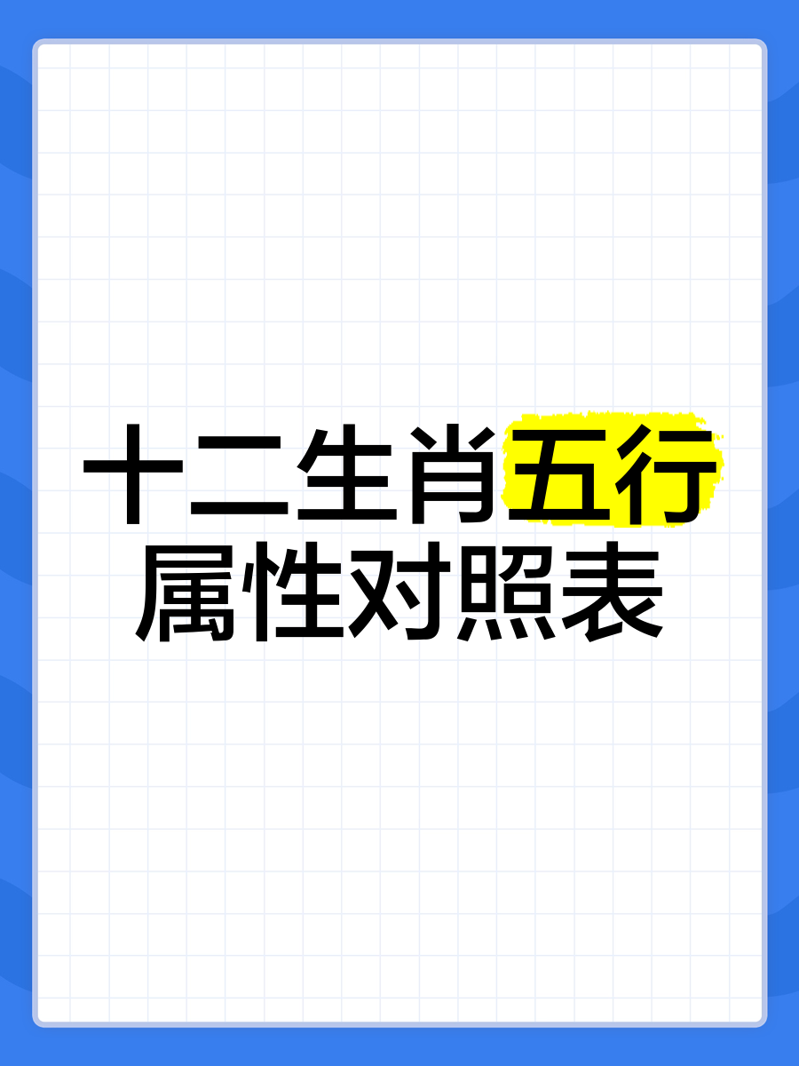 十二生肖五行对照表