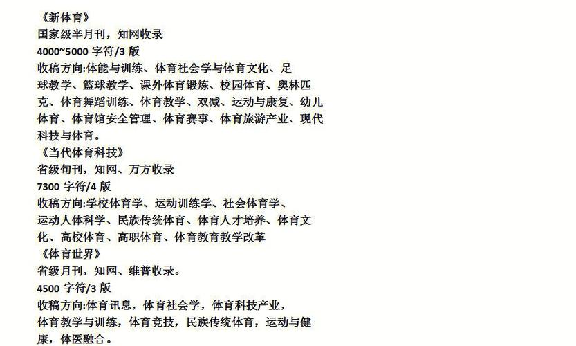 专业体育期刊,专业体育期刊有哪些